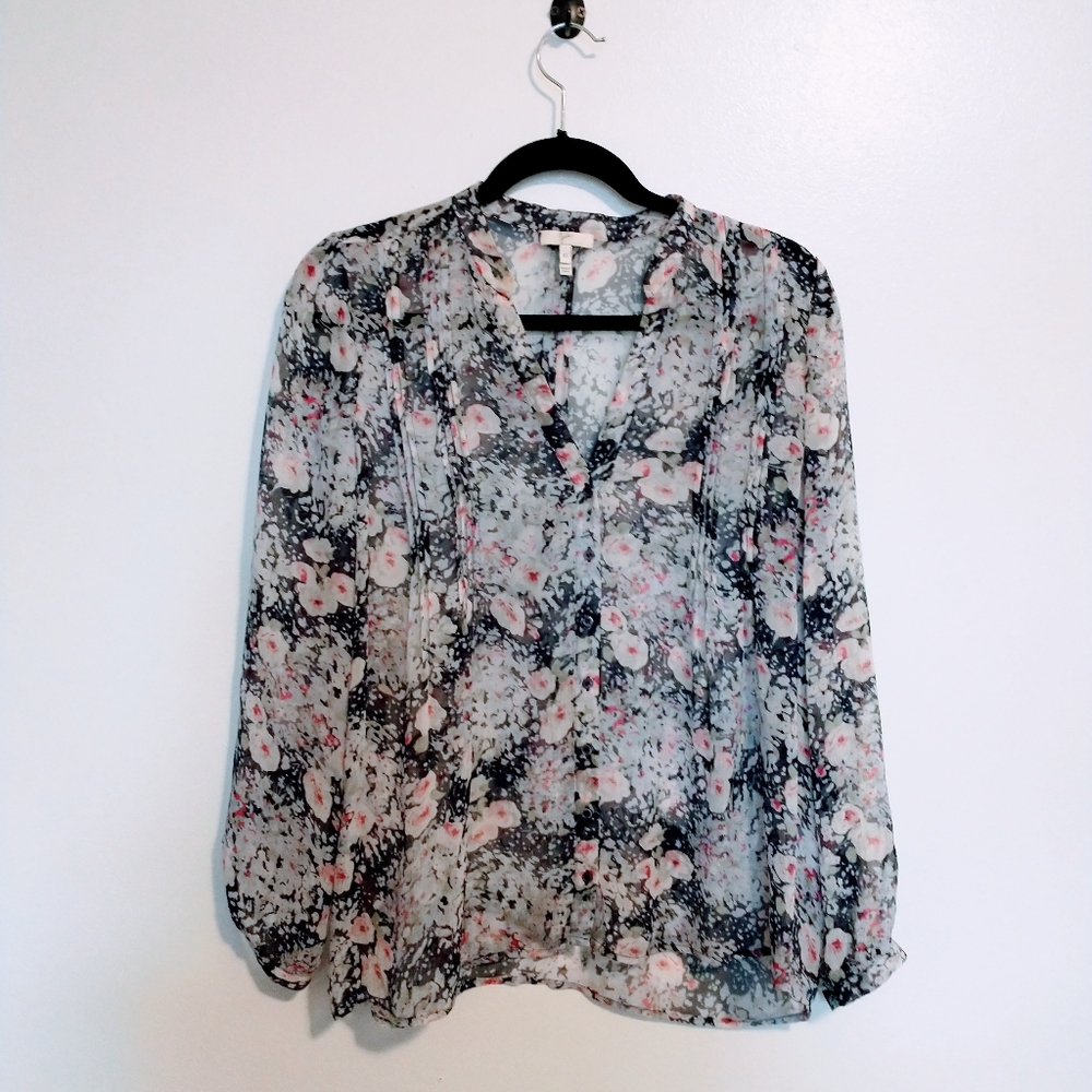 Joie floral silk blouse size extra small